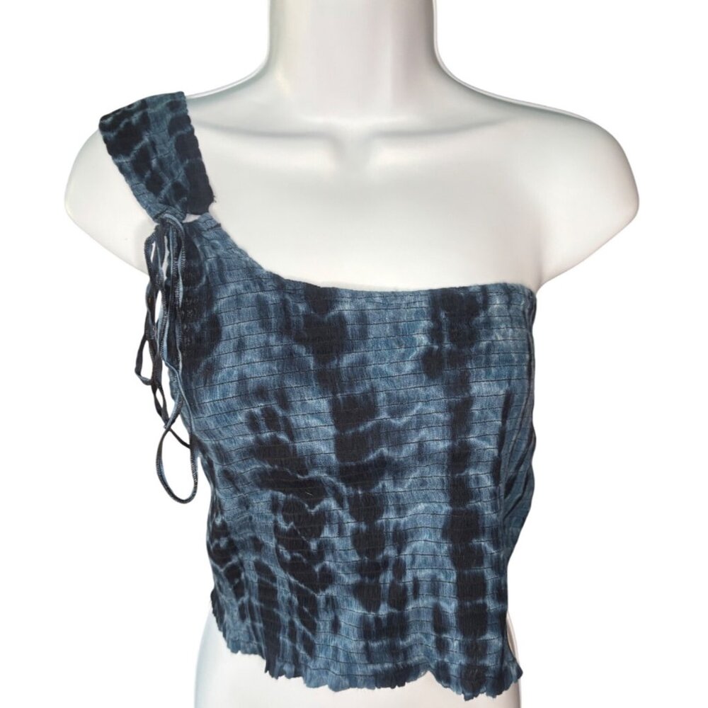 Free People FP One New Kalli One Shoulder Top – Size XL – Blue Tie-dye - Picture 4 of 9